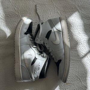 Jordan Gray and Black High-Top Sneakers